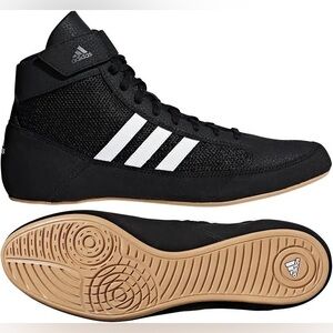 adidas Men’s Black White High-Top Athletic Wrestling Shoes